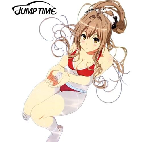 JumpTime 13cm x 9.5cm Bikini Girl Car-Styling Vehicle Anime Sento Isuzu Creative Car Stickers Waterproof Accessories