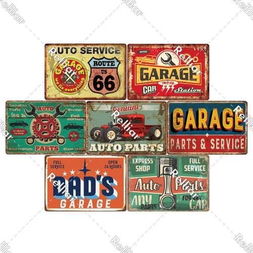 Classic Car Truck Vintage Metal Signs Garage Plaque Wall Art Painting Cafe Decor Warning Sign 24 Hours Full Service