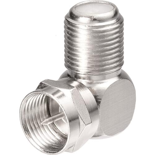 Superbat F Adapter F Male Plug to Female Jack Right Angle RF Coaxial Connector