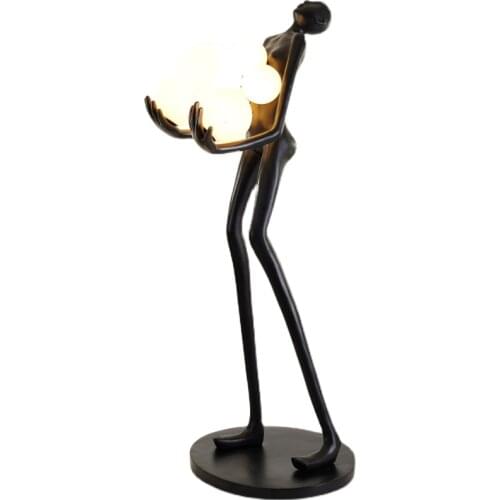 Creative Human-Shaped Art Sculpture Floor Lamp Home Glass Steel Large Human Body Decoration