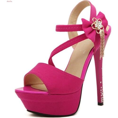 Summer heel High Heels Sandals lady Pumps classics slip on Shoes sexy Women party shoes red black Wedding Slingbacks