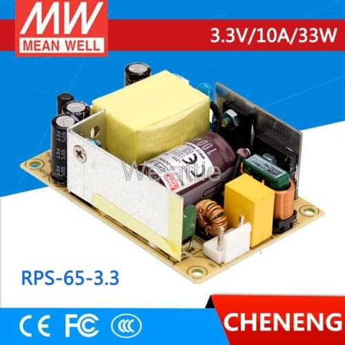 MEAN WELL original RPS-65-3.3 3.3V 10A meanwell RPS-65 3.3V 33W Single Output Medical Type