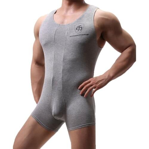 Modal Undershirts Singlet Men Bodysuits Bugle Pouch Gym Sports Seamless Underwear Camisetas Jumpsuits Beachwear Sous Vetement XL