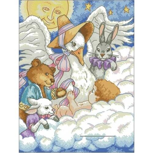 Mother swan patterns counted 11CT 14CT 18CT DIY Cross Stitch Sets wholesale Cross-stitch Kits Embroidery Needlework