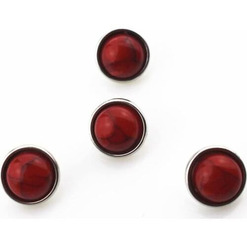 New arrive 20pcs/lot red turquoise stone snap buttons for 12mm snap button bangle bracelet ginger chunky interchangeable jewelry