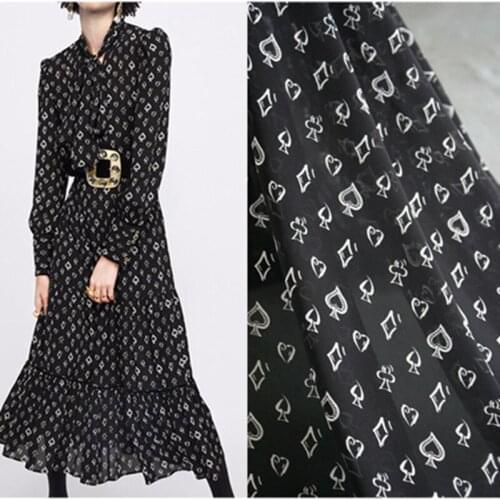 Half meter spring summer new design print chiffon fabric for dress shirt ladys garment T853