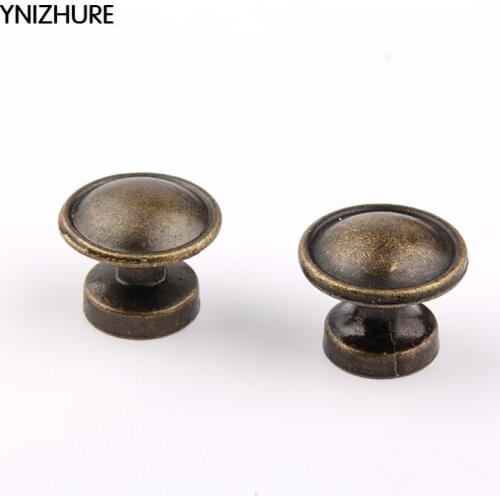 YNIZHURE 10pcs 25*21mm Real Single Hole Zinc Alloy Kitchen Furniture Knob Bedroom Drawer Pull Silver Antique Bronze Color