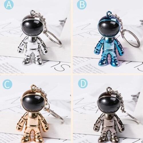 Handmade 3D Astronaut Space Robot Spaceman Keychain Keyring Alloy Gift For Man Friend Lanyard Key Ring Handbag Pendant Llaveros