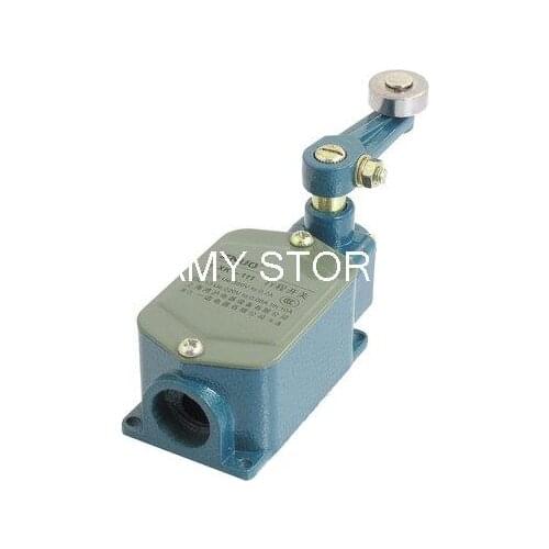 Blue Metal Case Enclosed Rotary Roller Lever Limit Switch NO NC SPDT