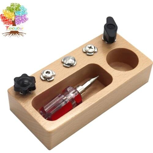 Treeyear Montessori Material Sensory Toys Screw Bolts Sets Montessori Educational Wooden Toys for Children