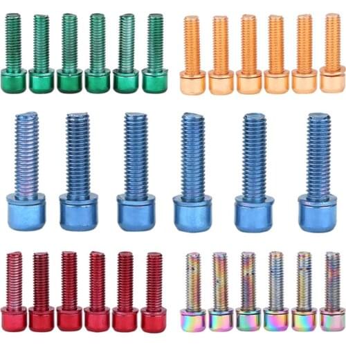 6pcs/bag Bolt Bike Water Bottle Cage Screw M5 Hex Socket Tapping Screws High Carbon Steel Portable Cycling Tackles