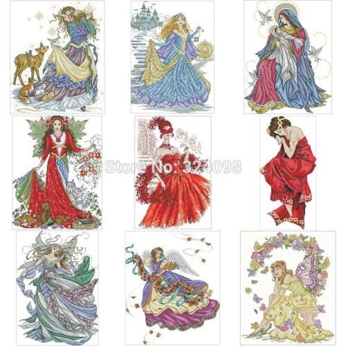 Angel patterns Counted Cross Stitch 11CT 14CT 18CT DIY wholesale Chinese Cross Stitch Kits Embroidery Needlework Sets