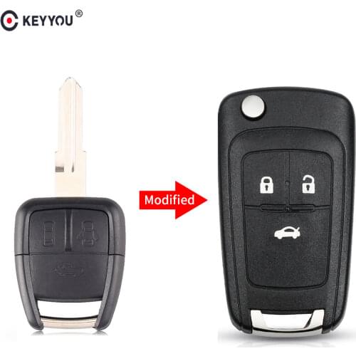 KEYYOU Replacement HU46 Blade 3 Button Auto Modified Car Remote Key Shell Fob Case For Chevrolet Cruze Aveo Opel For GM 3