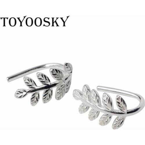 TOYOOSKY 925 Sterling Silver Nice Leaves Shape Silver Earrings For Women Earring Sterling-silver-jewelry Brincos