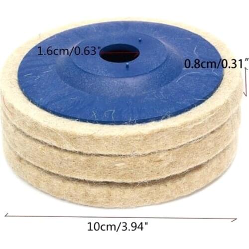 1PC 4 Inch 100mm Wool Polishing Wheel Buffing Pads Angle Grinder Wheel Felt Polishing Disc for Metal Marble Glass Ceramics