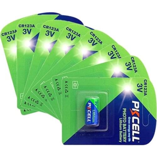 12Pcs PKCELL CR123A Lithium Battery CR123 CR 123 123A 16340 1500mAh 3V Batteries With PTC Protected For Camera