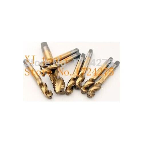 Free delivery 20PCS TG M3-M4 yellow coated high speed steel machine taps spiral groove machine tap