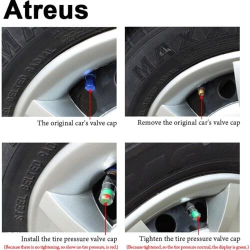 4X Car-styling Car Tire Pressure monitoring valve cap Wheel Air Cover Tight Rims For Toyota Corolla Avensis Honda Civic Mazda 3