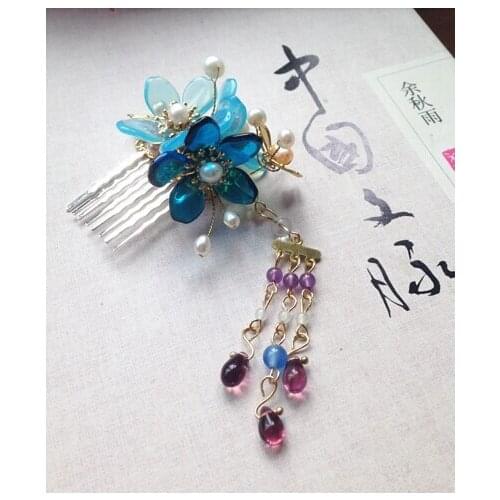 Agate Beads Fanxian Classical Hair Jewelry Hanfu Costume Accessory