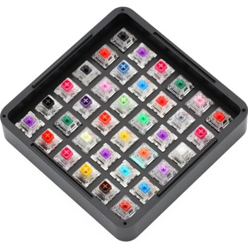 Aluminum Storage Box For Switch Keycaps With Transparent Acrylic Cover 6x6 Display Case For Cherry Gateron Kailh Box TTC Key Cap