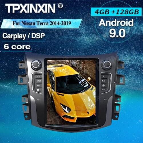 Android 9 Vertical Tesla Screen 4+128G Car GPS Navigation For Nissan Navara Terra 2014-019 Radio Multimedia Player Tape Recorder