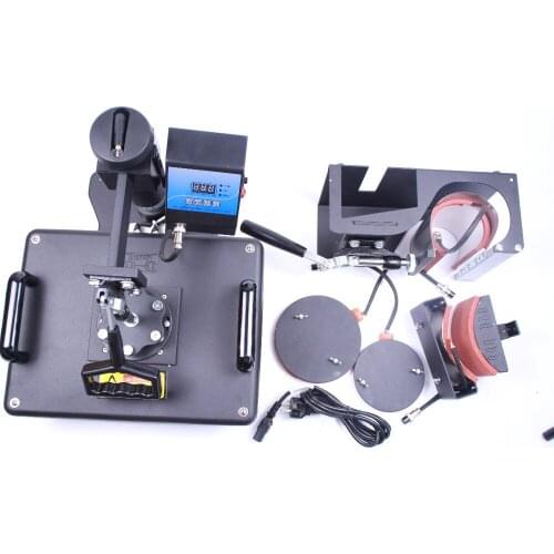 Free shipping 5 in 1 multifunction Combo heat transfer machine DX035 Sublimation heat press transfer machine Printing Mug Plate