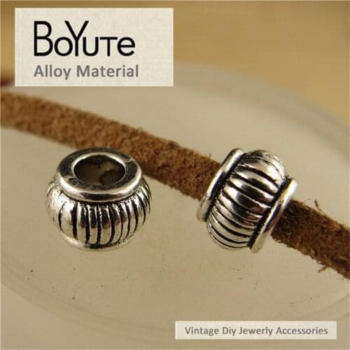 BoYuTe (200 Pieces/Lot) 5*8MM Vintage Style Zinc Alloy Antique Silver Plated Lantern Shape Beads Charms Jewelry Making