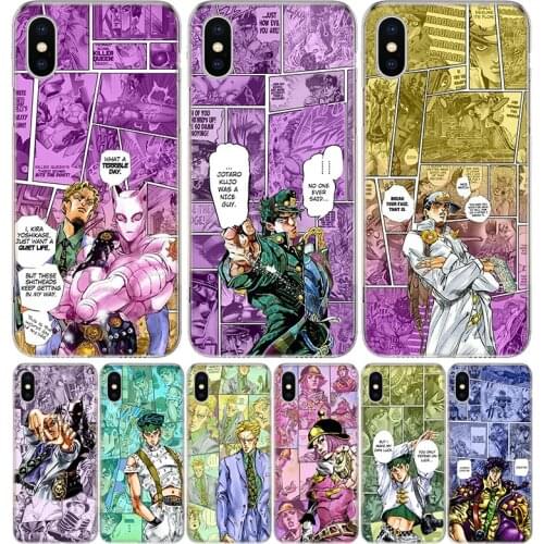 JoJo Bizarre Adventur Anime Cover Phone Case For Iphone 12 11 Pro 7 6 X 8 6S Plus XS MAX + XR 5S SE 10 9 Art TPU Coque Capa Shel