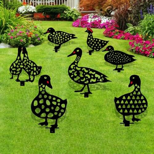 Duck Yard Art Garden Statues Backyard Lawn Stakes Plastic Hen Yard Decor Gift Garden Decoration Outdoor Garden Ornaments
