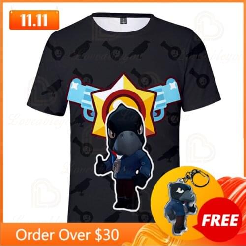 Sandy Crow Leon Childrens Wear Kids T-shirt Browlers Game 3d Tshirt Teen Clothes Shirt Boys Girls Short Tops