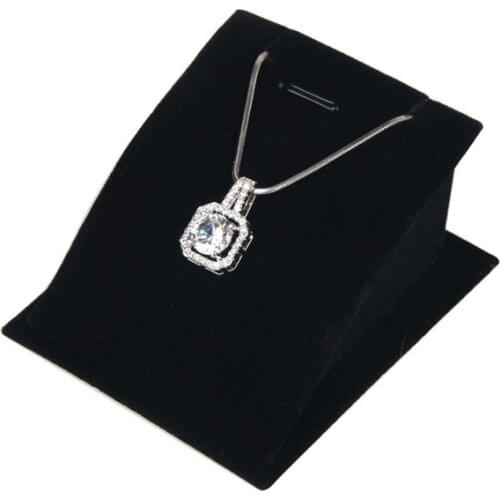 10pcs Wholesale Pendant Display Jewelry Display Necklace Display Show Cases Black Velvet Jewelry Necklace Bust Holder Stand Rack