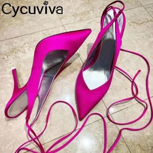 Designer Sexy Crystal Shoes Red Strappy Sandals Women Lace Up High Heel Shoes Party Nightclub Pumps Rhinestone Summer Shoes