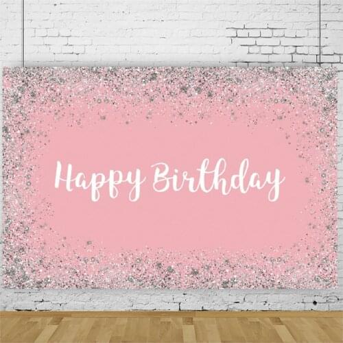 Silver Shining Stars Happy Birthday Backdrop Photography Background Photo Booth Studio Decor