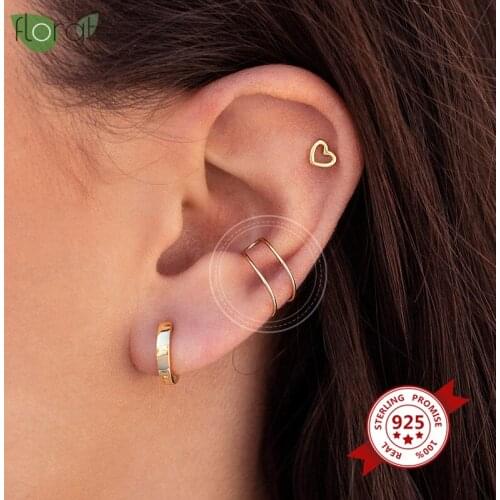 925 Sterling Silver Ear Cuff Clip Gold Silver Non-Piercing Ear Clips Fake Cartilage Earring Jewelry For Women Men Jewelry