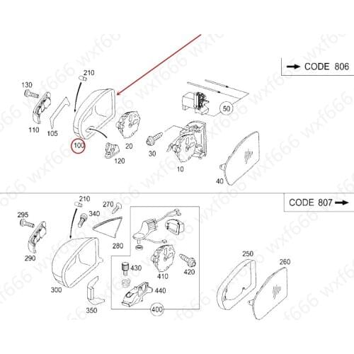 Rear view mirror housing Suitable for W203 W211 C200 C240 E200mer ced es-be nzE240 2005-2006 Mirror housing Turning lampshade
