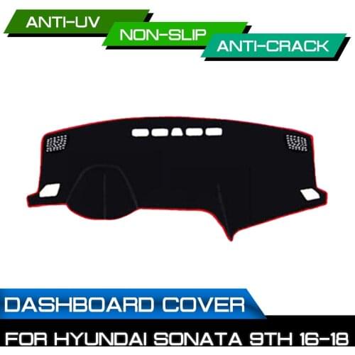 Car Dashboard Mat for Hyundai Sonata 9th 2016 2017 2018 Anti-dirty Non-slip Dash Cover Mat UV Protection Shade