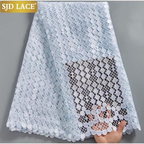 SJD LACE 5Yards Soft Neat Embroidered Guipure Lace Elegant African Cupion Cord Fabric Luxurious Touch Cloth Nigerian Wear A2592