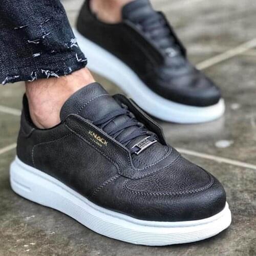 Knack Yüksek Taban Günlük Ayakkabı 039 Gri Türk Malı Günlük Giyilebilir Yeni Tasarım Hızlı Kargo