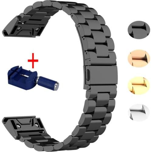 20/22/26mm Watchband Wrist Metal Strap for Garmin Fenix 5 5X 5X plus 6X 6 6S pro 3 HR 935 Quick Release Stainless Steel Bracelet