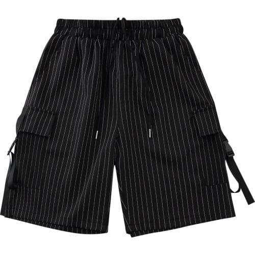 Summer New High Street Sports Striped Shorts Men Cargo Breathable Beggar Pants Tide Brand Casual Pants Men