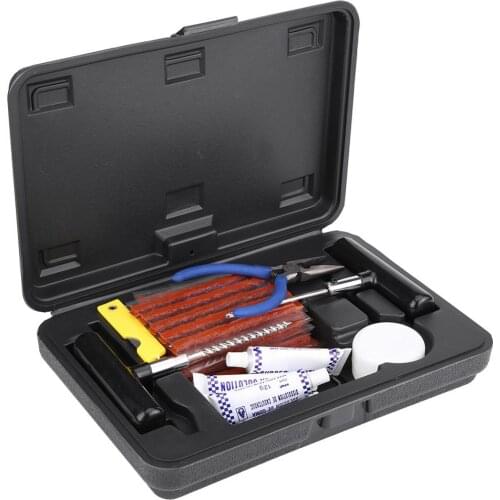 Overseas 57pcs Tyre Puncture Repair Tubeless Car Bike Van Truck Motorcycle Tool Kit Tire Tubeless Tyre Repair Kit