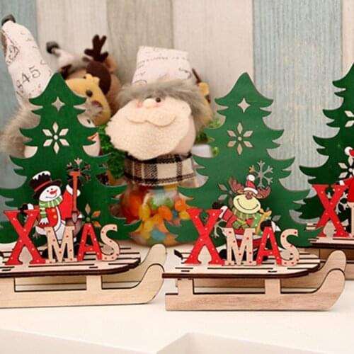 Desktop Decoration Wooden Puzzle for Household Home Decor Xmas Ornament Party Gift Santa Claus/Snowman/Reindeer Blocks