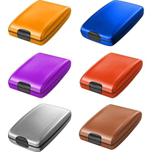 2021 New Secure Deposit and Withdrawal Wallet Credit Card Holder Wallet Men Women Metal Vintage Aluminium Bag Dropshipping