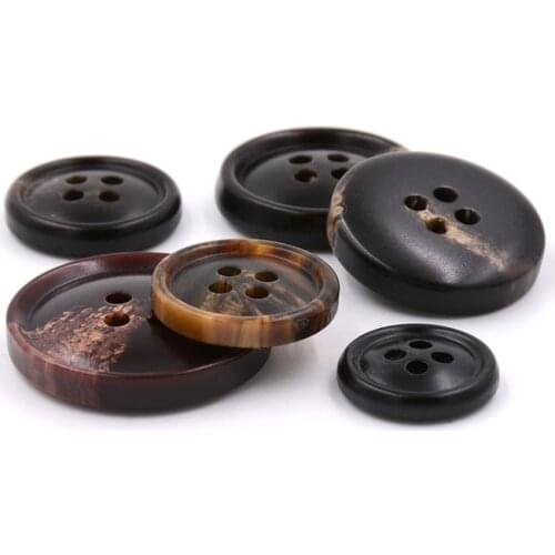 New Solid Color Resin Pattern Coat Button Four Eyes Suit Button Mens Suit Button Buckle Sweater Buckle