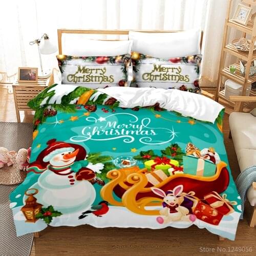 New Merry Christmas Printed 3d Bedding Set Boys/Girls/Adult Elegant Christmas Gift Twin Full Queen King Size for Bedroom Decors