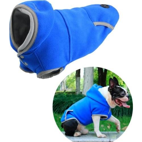 Dog Clothes Spring Autumn Polar Fleece Dog Warm Jacket Vest For Small Medium Dogs Sport Hooded Puppy Jacket Embroidery Label