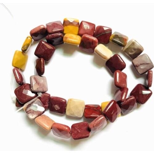 Wholesale 1string Natural Mookaite Gem Stone Beads 10mm Faceted Square Gem Stone Loose Beads For jewelry making 15.5"