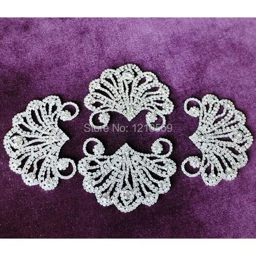 Wholesale 30 Pieces 888 Crystal High Quality Bridal Rhinestone Applique Patch 8.2*5.7CM