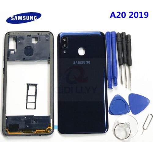 Samsung Galaxy A20 2019 Full Housing Case Middle Frame Back Battery Cover Rear Door Original
