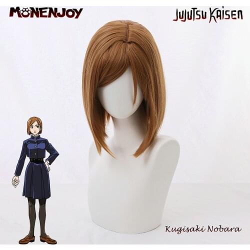 Monenjoy Jujutsu Kaisen Kugisaki Nobara Cosplay Wig Brown Anime Cos Hair
